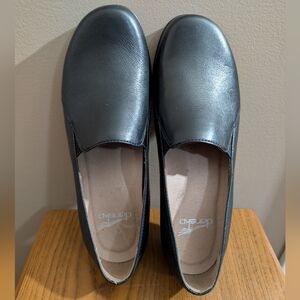 Dansko Farah Black Leather Slip On Shoes Size 37(6.5-7)